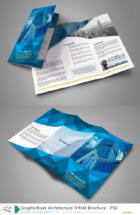  طرح لایه باز بروشور معماری گرافیک ریور-GraphicRiver Architecture Trifold Brochure | رضاگرافیک
